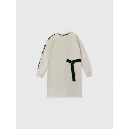 Lacoste Γυναικείο Φόρεμα Φούτερ Εκρού με Ζώνη / Pre-Owned